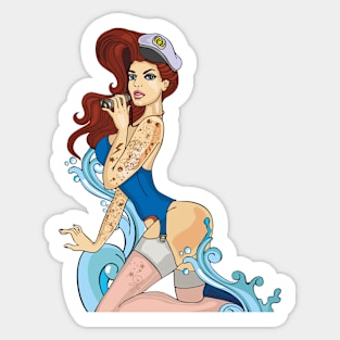 Redhead Sailor Girl Sticker